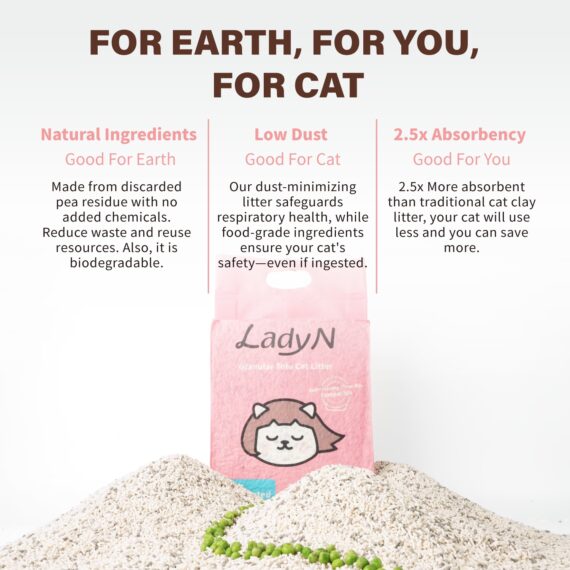 Lady N Granular Tofu Cat Litter (7L/2.7kg) -  Forest Scented - Image 4